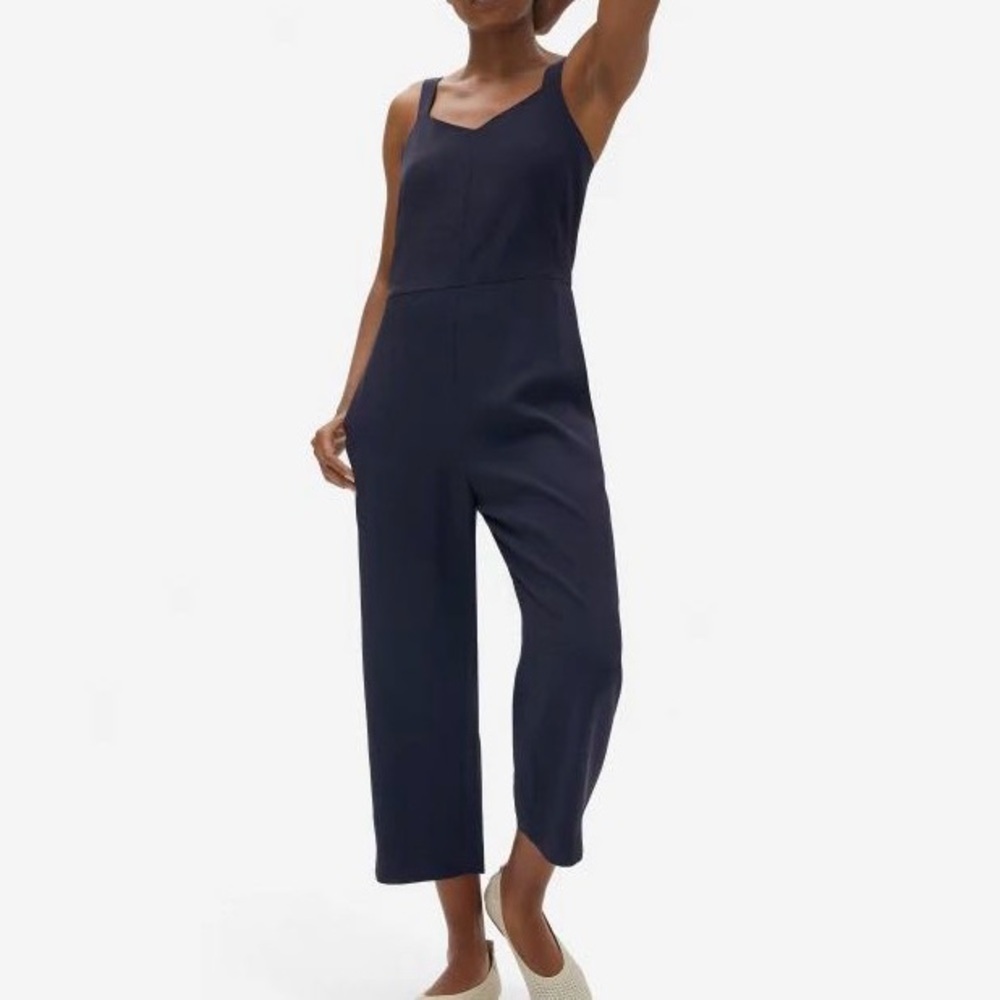 Everlane Japanese GoWeave Slip Jumpsuit in Navy - Size 4